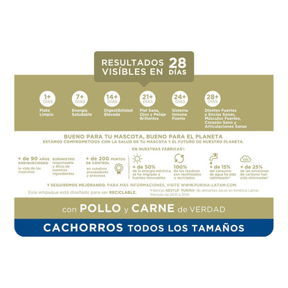Purina One Cachorro Todos los Tamaños Sabor Pollo y Carne 2Kg