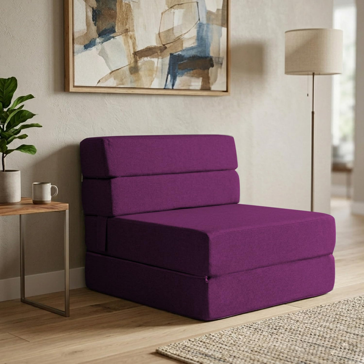 Memory Foam Home Sofá Cama Cozy Plegable - Individual - Rosa