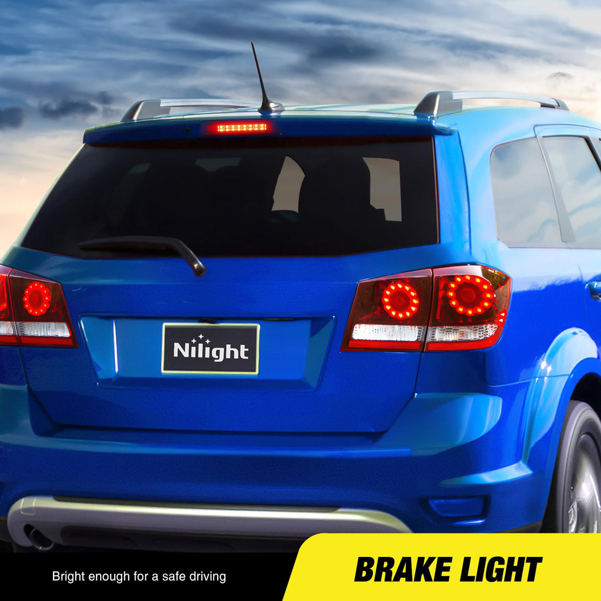 Nilight Luz de Freno Trasera de Montaje Alto Lente Ahumada Dodge Journey 2010-2016