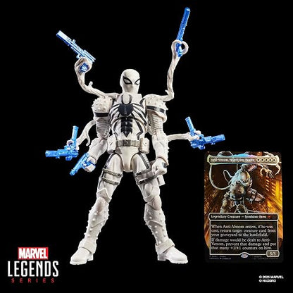 Marvel Legends Series, Magic: The Gathering, Agent Anti-Venom, Figura de acción del Hombre Araña de 15 cm con Carta Metalizada Exclusiva Coleccionable