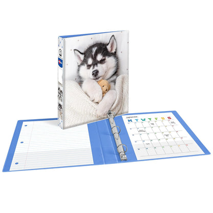 Avery Friends - Carpeta de 3 anillos, anillos redondos de 1 pulgada, cachorro husky (26841)