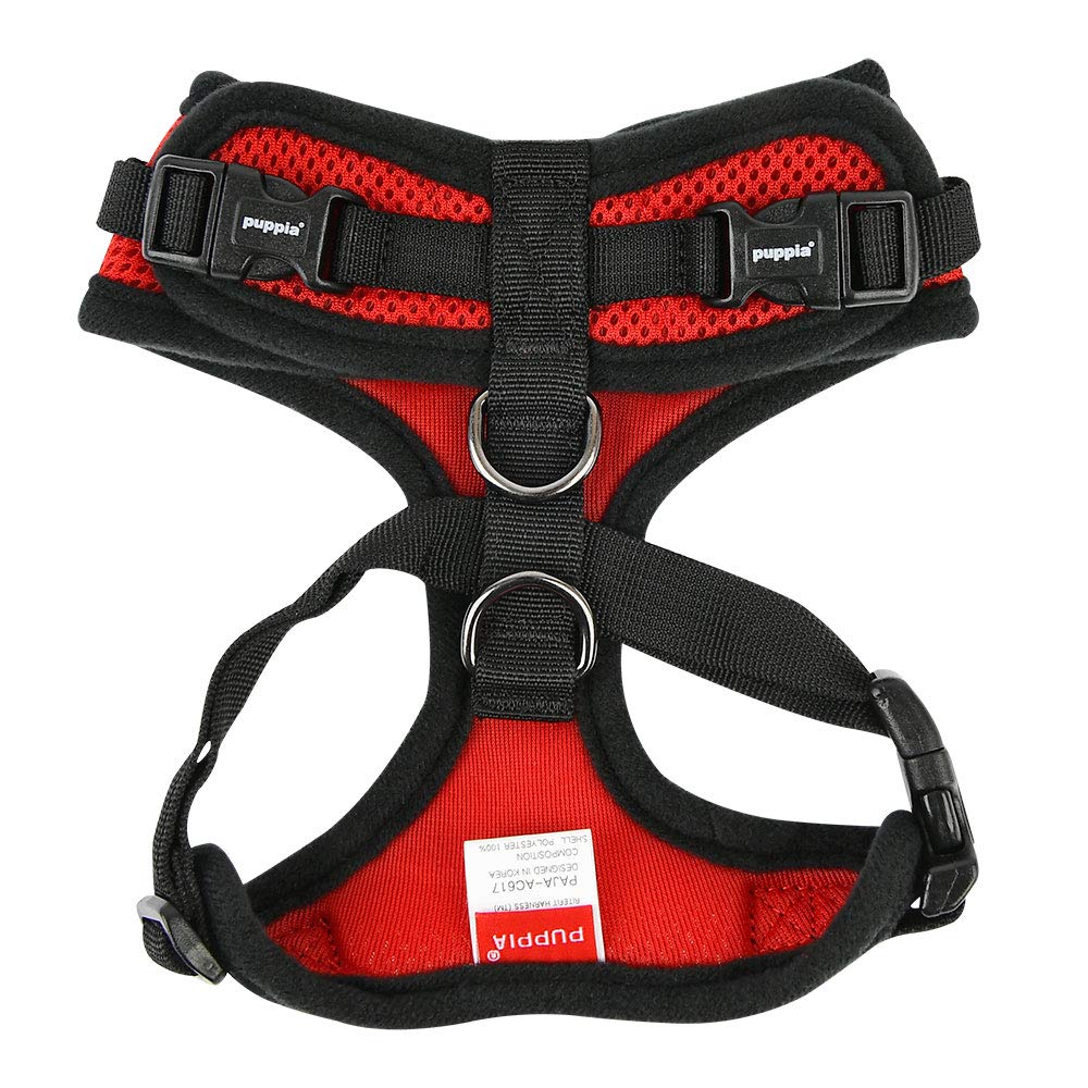 Puppia Auténtico arnés RiteFit con Cuello Ajustable, Rojo, Extra Grande