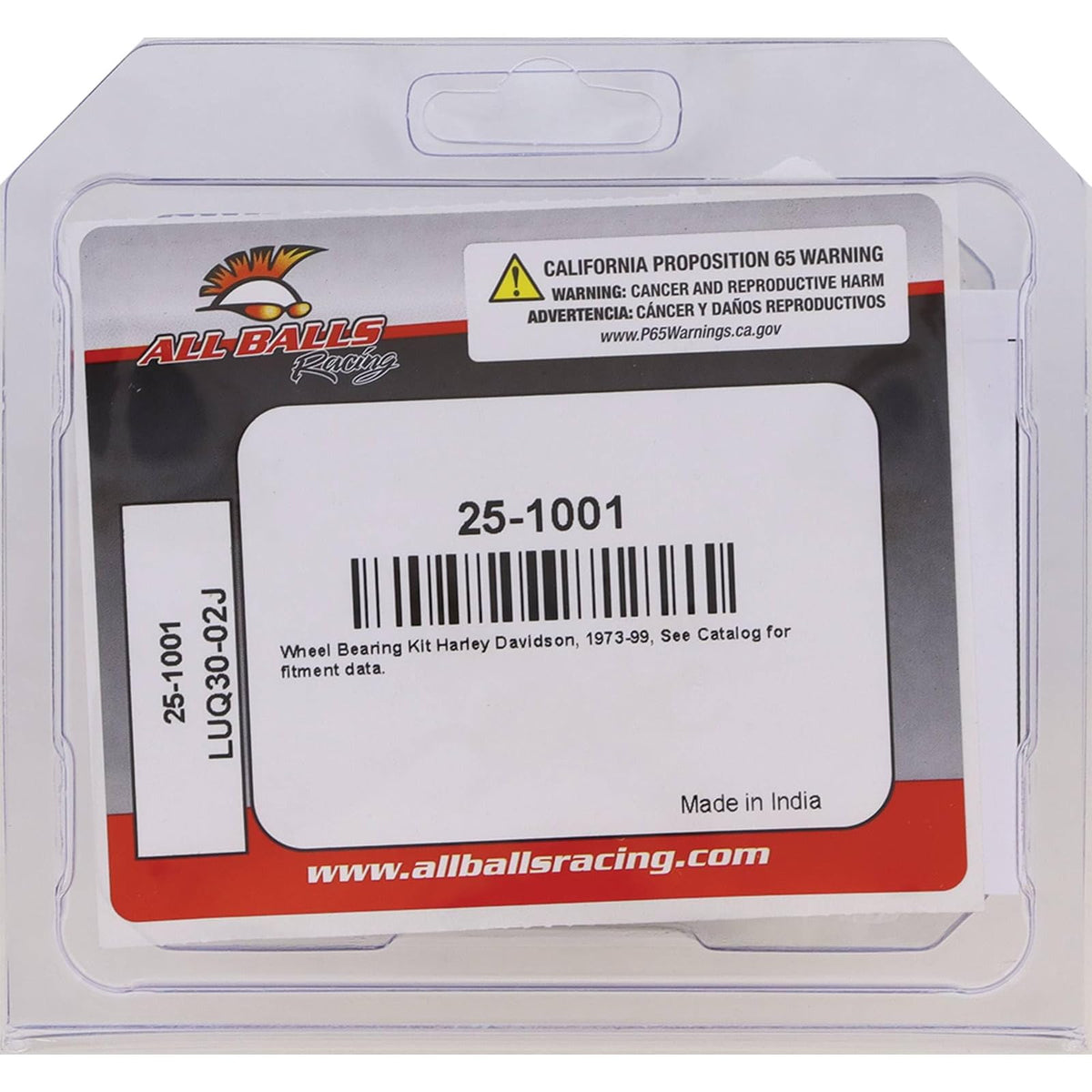 All Balls 25-1001 Wheel Bearing Kit | Repuesto OEM, compatible con motores FXE Super Glide XLH 1200, 1200 883 1000, para motocicleta, 25-1001