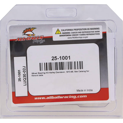 All Balls 25-1001 Wheel Bearing Kit | Repuesto OEM, compatible con motores FXE Super Glide XLH 1200, 1200 883 1000, para motocicleta, 25-1001