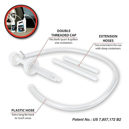 Performance Tool W1139 Bomba de fluido de cuarto de galón/galón y manguera para aceites y mantenimiento de vehículos