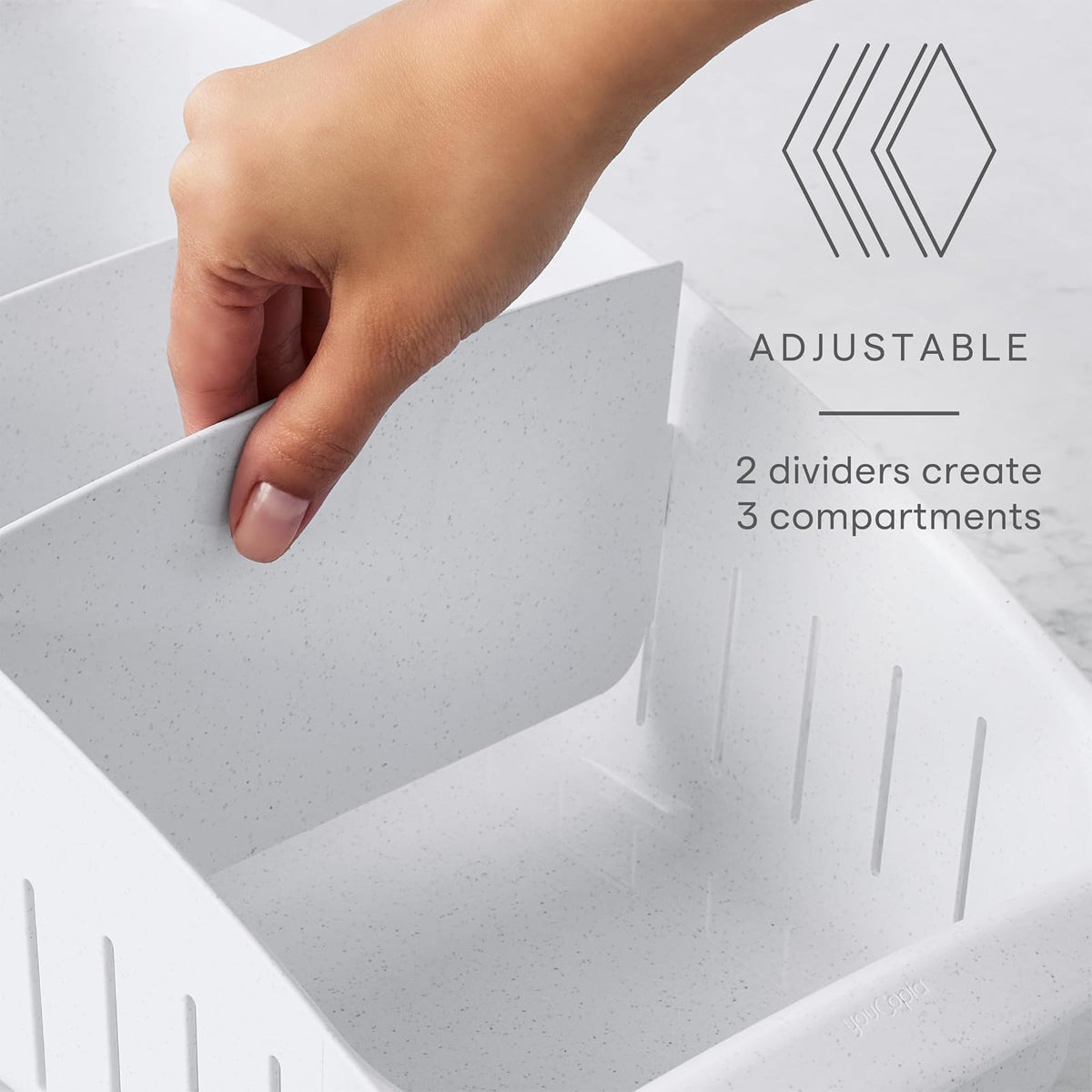 YouCopia - Cajón desplegable para despensa, 8 pulgadas, sin BPA, para organización de cocina, despensa y gabinetes, bolsas de té, medicina y más, color blanco