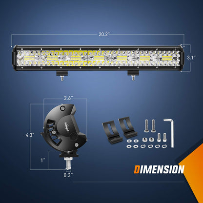 Nilight ZH409 - Barra de luz LED de 420 W de Triple Fila de 42000 LM con arnés de cableado Todoterreno Resistente, 2 años de garantía