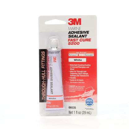 3M Adhesivo Sellador Marino 5200 Fast Cure, Blanco - 1 fl oz (Pack of 1) - Blanco