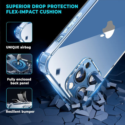 ORIbox Funda Compatible con iPhone 12 Pro, Compatible con iPhone 12, con 4 Esquinas de protección a Prueba de Golpes