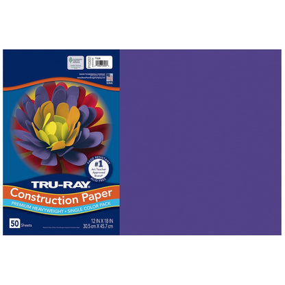 Tru-Ray Papel de Construcción Pesado 12 x 18 Pulg, 50 Hojas - Purple
