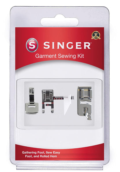 Singer - Kit de prensatelas para Ropa, Ideal para Costura, alteraciones y Reparaciones, Incluye recolección, Dobladillo Enrollado y pies fáciles de Coser - Kit de prensatelas para pies de costura