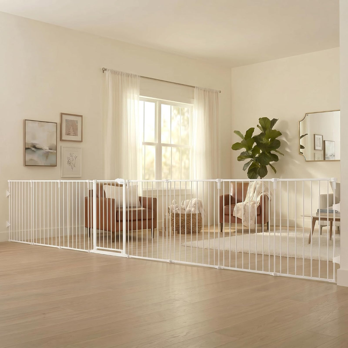 Regalo 192-Inch Super Wide ajustable Baby Gate and Play Yard, 4 en 1, kit de bonificación, incluye 4 paquetes de soportes de pared