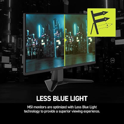 MSI mag 245F X24 Monitor para Juegos de 24 Pulgadas 1920 x 1080 (FHD), 240 Hz, FreeSync Premium, Compatible con HDR, HDMI, Puerto VGA, Montaje VESA, inclinable, Marco Delgado de 4 Lados 0,5 ms, Negro