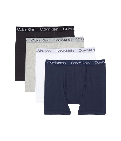 Calvin Klein calzoncillos de algodón para niño, paquete de 4 - Pack Iris Negro - M