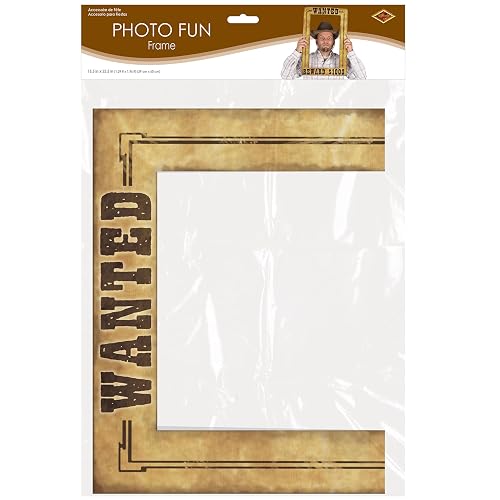 Beistle 52158 - Marco para fotos estilo Western Wanted. 60 x 40 cm, multicolor