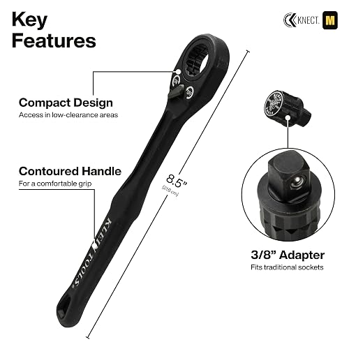 Klein Tools 65400KNECT Juego de Dados de Impacto, 28 piezas, en medidas SAE y métrico