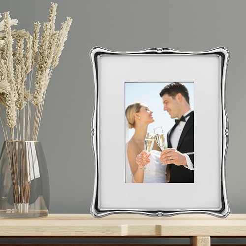 Lawrence Frames 710280 Silver Metal Romance Picture Frame, 8 by 10 inch Matted, 5 by 7 inch