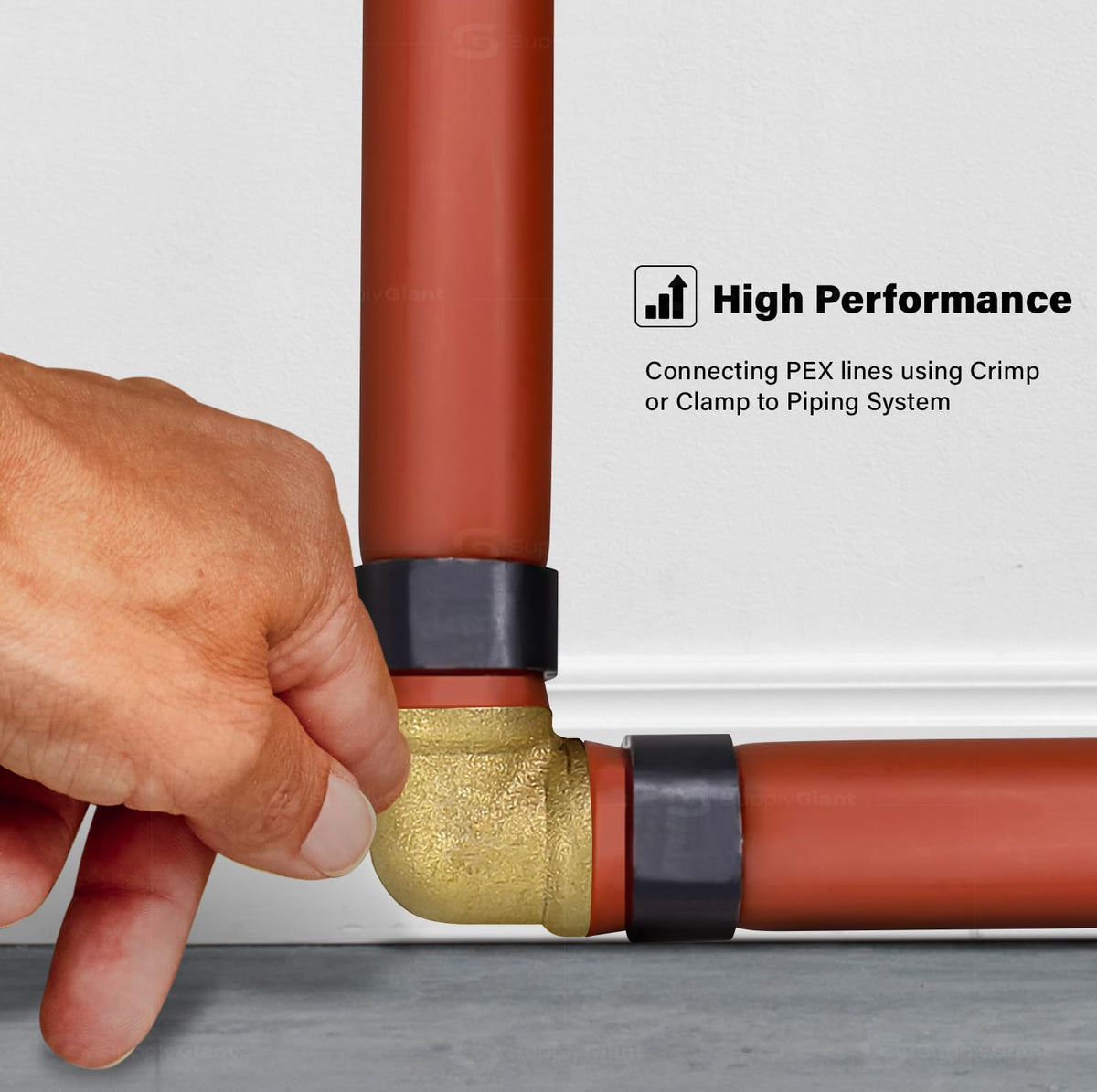 Everflow PXLN0100-NL Lead Free 1-Inch Pex Barb Brass 90-Degree elbow