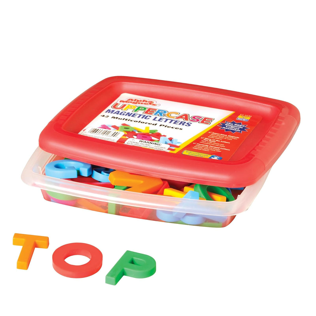 Educational Insights Multicolored Uppercase AlphaMagnets. Juego de 42 Letras mayúsculas: Perfecto para la Escuela en el hogar y el Aula, a Partir de 3 años