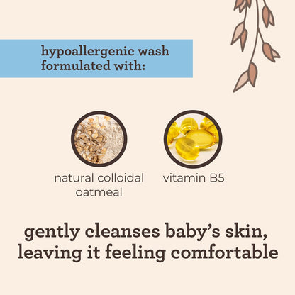 Aveeno Baby Cleansing Therapy Body Wash | 8 oz, avena natural, provitamina B5, hipoalergénico, piel sensible y propensa al eccema
