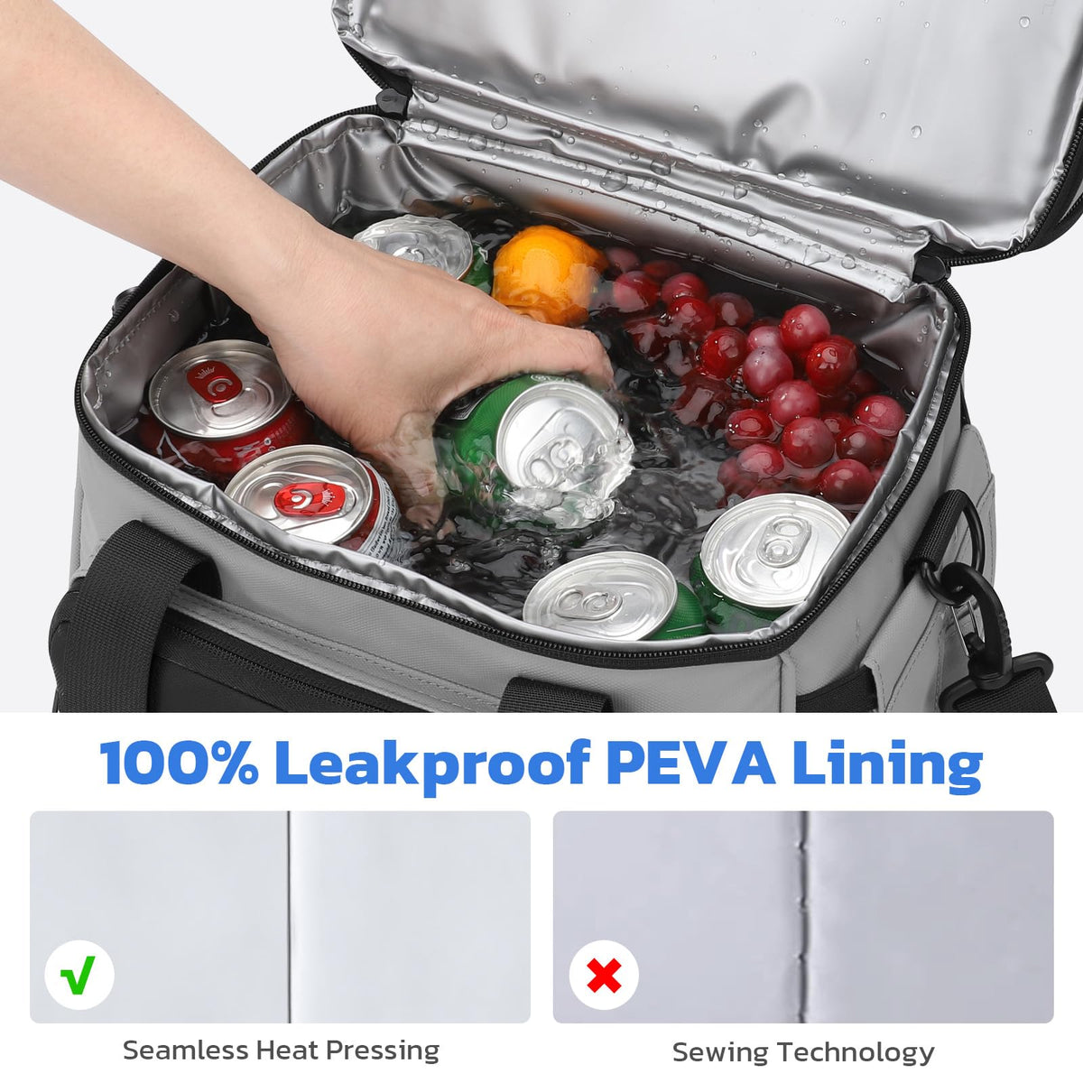 Maelstrom Caja de Almuerzo, Bolsa de Almuerzo Térmica 20L para Hombres y Mujeres, Bolsa Refrigerador Antifugas de Doble Compartimento Expandible con 6 Bolsillos, Bolsa Reutilizable para Trabajo y Picnic