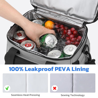 Maelstrom Caja de Almuerzo, Bolsa de Almuerzo Térmica 20L para Hombres y Mujeres, Bolsa Refrigerador Antifugas de Doble Compartimento Expandible con 6 Bolsillos, Bolsa Reutilizable para Trabajo y Picnic