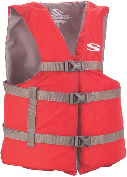 STEARNS - Chaleco Salvavidas Universal para Adultos - oversized - Rojo