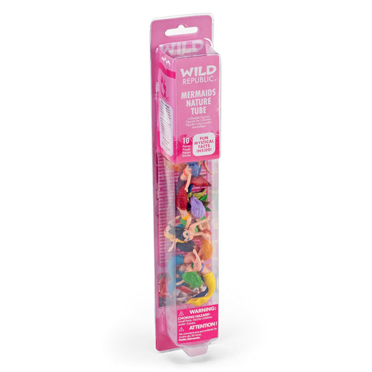 Wild Republic Animal Figurine Tube SirenasTubos Figuras de Animales, 10 Especies de Sirenas Animales, Figuras Coleccionables, Regalo para Niños, Animales de Plástico, Juego Interactivo