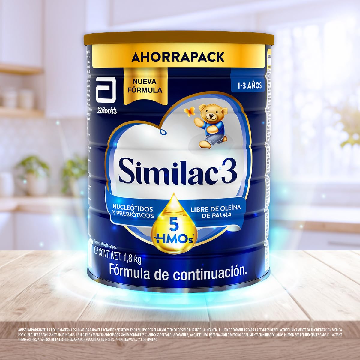 Similac Etapa 3 Fórmula de continuación de 1 a 3 años 1800g | Fórmula de continuación para lactantes de 1 a 3 años libre de oleína de palma