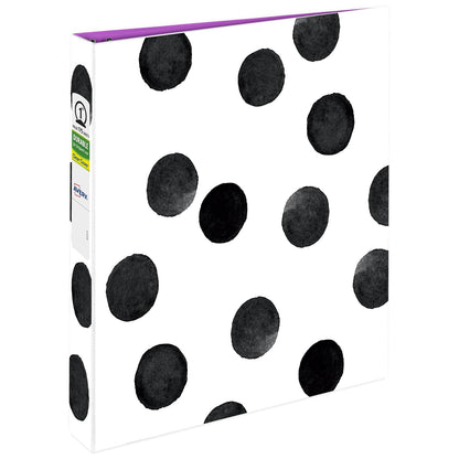 Avery Durable View - Carpeta de 3 anillas, anillos redondos de 1 pulgada, puntos blancos y negros, 1 carpeta de moda (26744)