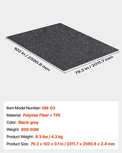 VEVOR - Tapete Impermeable para cochera para Debajo del Automóvil, Antideslizante, de 6.6 x 8.5 pies, tamaño Compacto, Resistente y Protege el Piso del cochera del Agua, Barro y Aceite, para garajes,