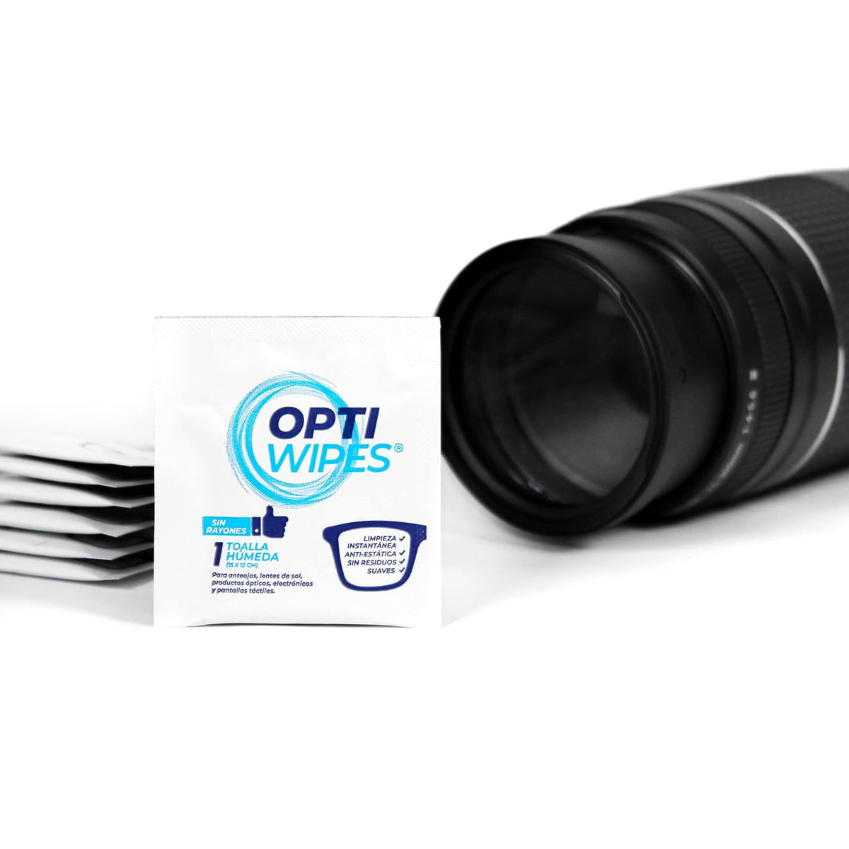 OPTI WIPES | 300 Toallitas húmedas Individuales para Lentes y Pantallas