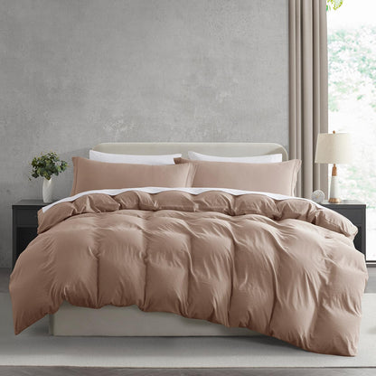 Nestl Bedding Juego de Funda para Edredón 3 Piezas, Microfibra - 05 - Caqui - Twin - Twin XL (68" x 90") - Zipper Closure