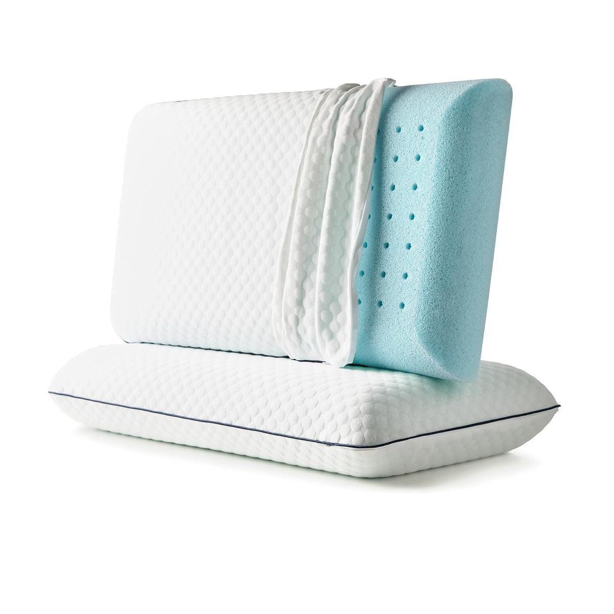 Weekender - Almohadas 2 Pack Tamaño King - Memory Foam con Gel Refrescante - Firmeza Suave Media - Soporte para Cuello y Hombros - para Dormir de Lado, Boca Arriba o Boca Abajo - Funda Lavable