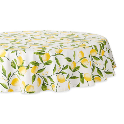 DII Mantel para Cena de Fiesta, Lemon Bliss, Redondo de 177.8 cm, 1, 1