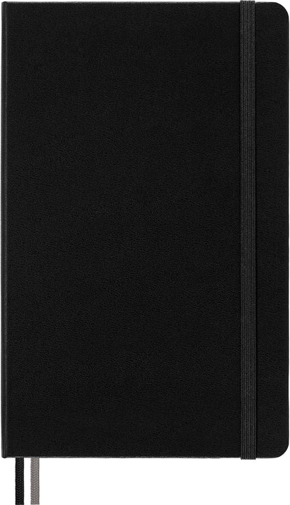 Moleskine Cuaderno ampliado clásico, tapa dura, grande (12.7 x 20.8 cm), rayado/forrado, negro, 400 páginas