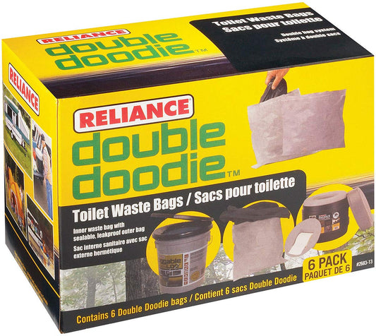 Reliance Double Doodie Toilet Waste Bags-No Gel (Black, Small)