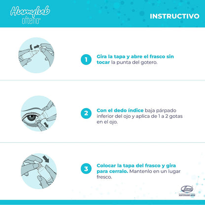 HUMYLUB OFTENO Gotas Oftálmicas Lubricantes con Hialuronato de Sodio y Condroitín Sulfato, Alivio Eficaz para Ojo Seco Leve a Moderado, Estabiliza Película Lagrimal, Frasco Gotero 15 ml