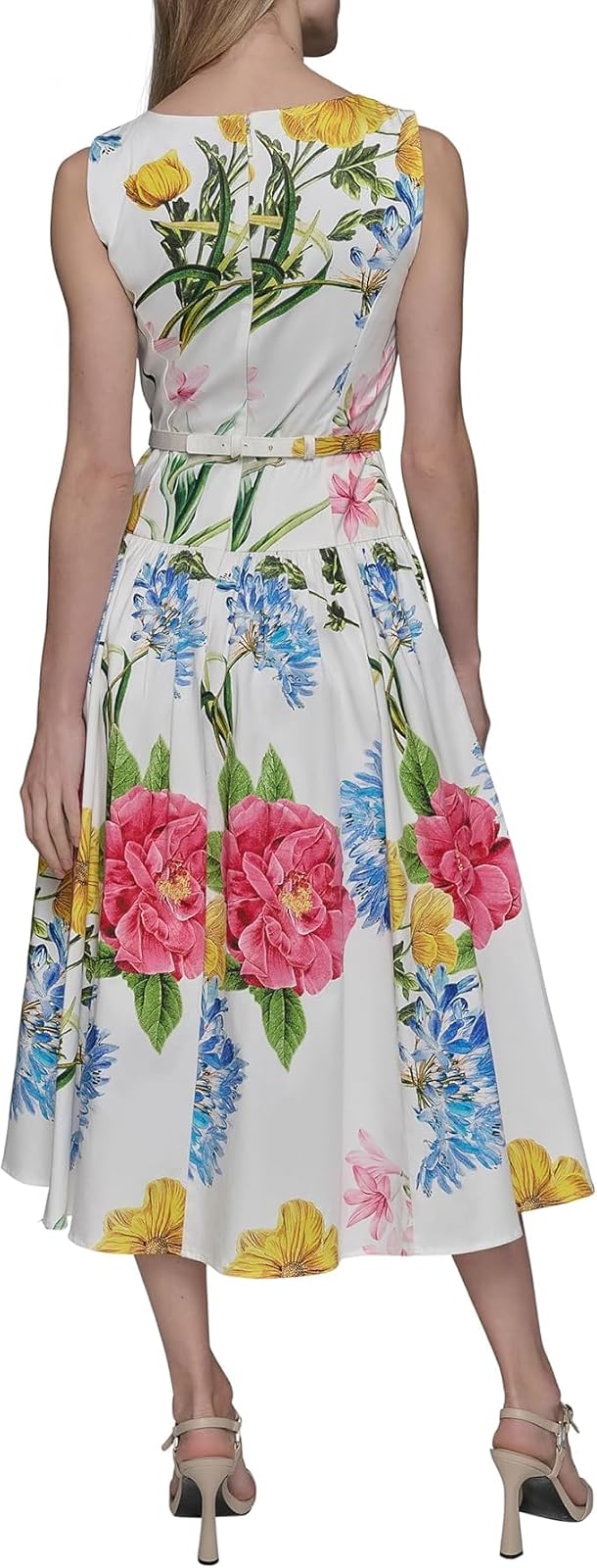 KARL LAGERFELD Scoop Neck Sleeveless Midi Sheath Dress Vestido Informal Mujer
