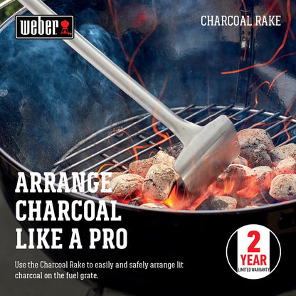 Weber - Disponible Rastrillo para asar carbón Stephen Products 7649 de 21 x 4 pulgadas, plateado