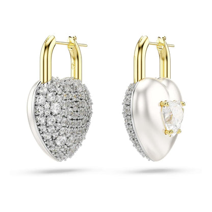 Swarovski Idyllia - Pendientes de gota con forma de corazón, color blanco