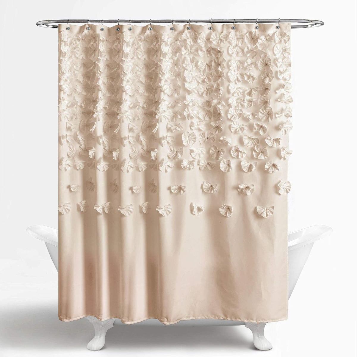 Lush Decor Lucia Cortina de Ducha, 72 x 72 Pulgadas, Color Marfil