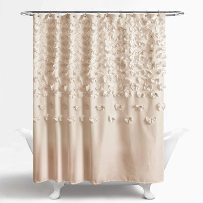 Lush Decor Lucia Cortina de Ducha, 72 x 72 Pulgadas, Color Marfil