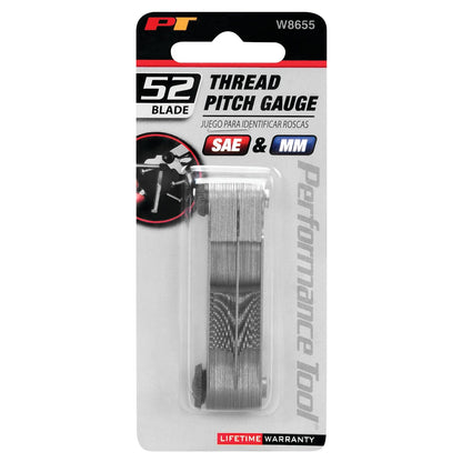 Performance Tool Medidor de Paso de Rosca Combinado Estándar y Métrico, W8655
