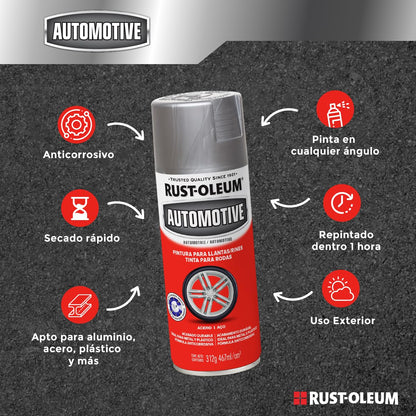 Rust-Oleum Esmalte Aerosol Automotive Llantas-Rines Negro Mate 312 g
