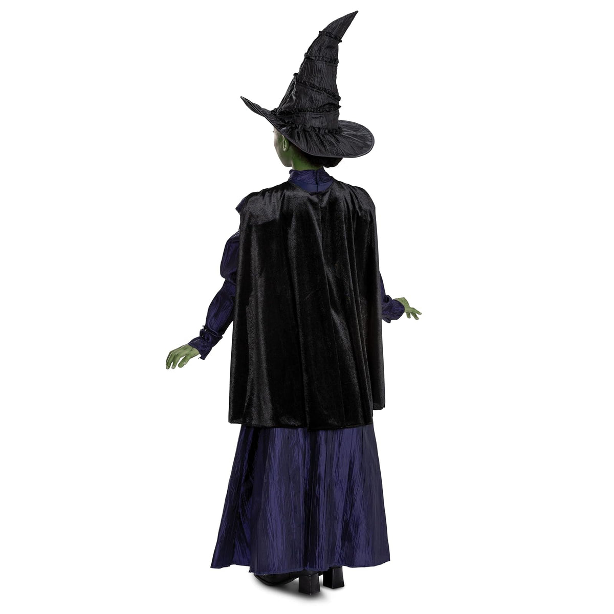 Wicked Elphaba Disfraz para niñas, disfraz oficial de lujo de elphaba malvado, capa y sombrero, tamaño de niños (10-12)