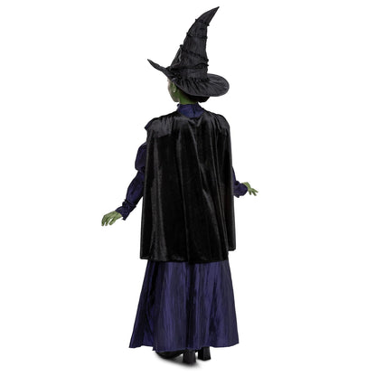 Wicked Elphaba Disfraz para niñas, disfraz oficial de lujo de elphaba malvado, capa y sombrero, tamaño de niños (10-12)