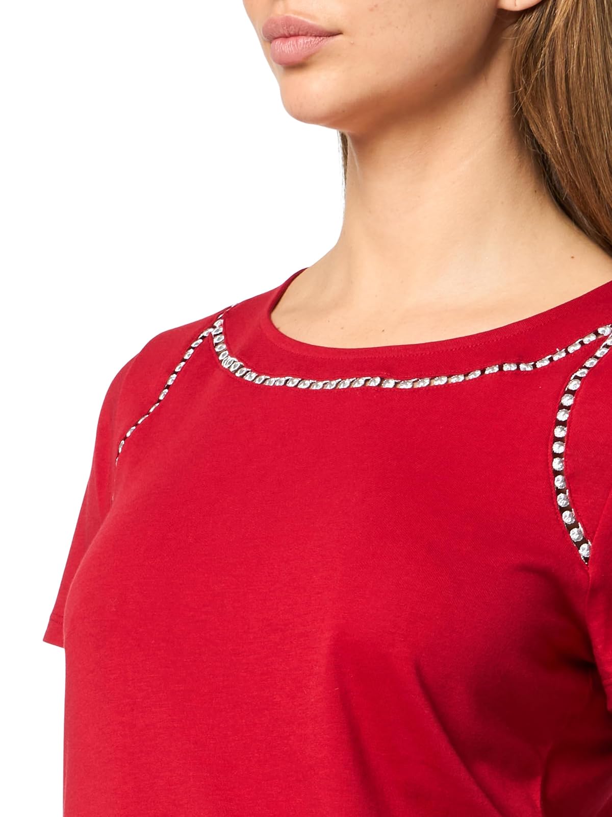 Nautica - Playera de Manga Corta con Cuello Redondo para Mujer