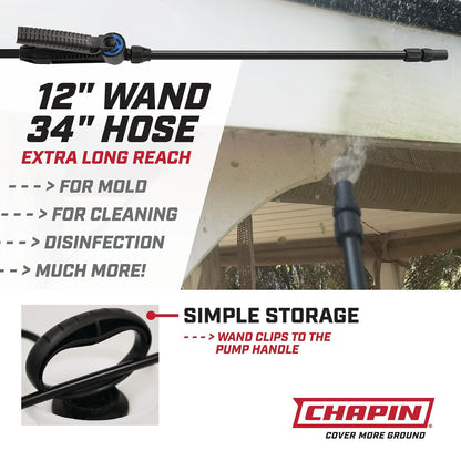 Chapin 20074: Made in The USA Disinfectant Bleach Sprayer, 1-Gallon, Adjustable Cone Nozzle, Compatible with Bleach Solutions and Fungicides, Bonus Spray Shield, Translucent White