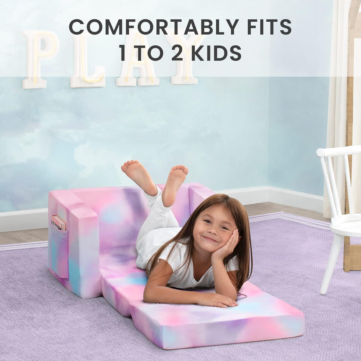 Delta Children Silla Cozee Flip-out Convertible 2 en 1 en Sillón Reclinable para Niños